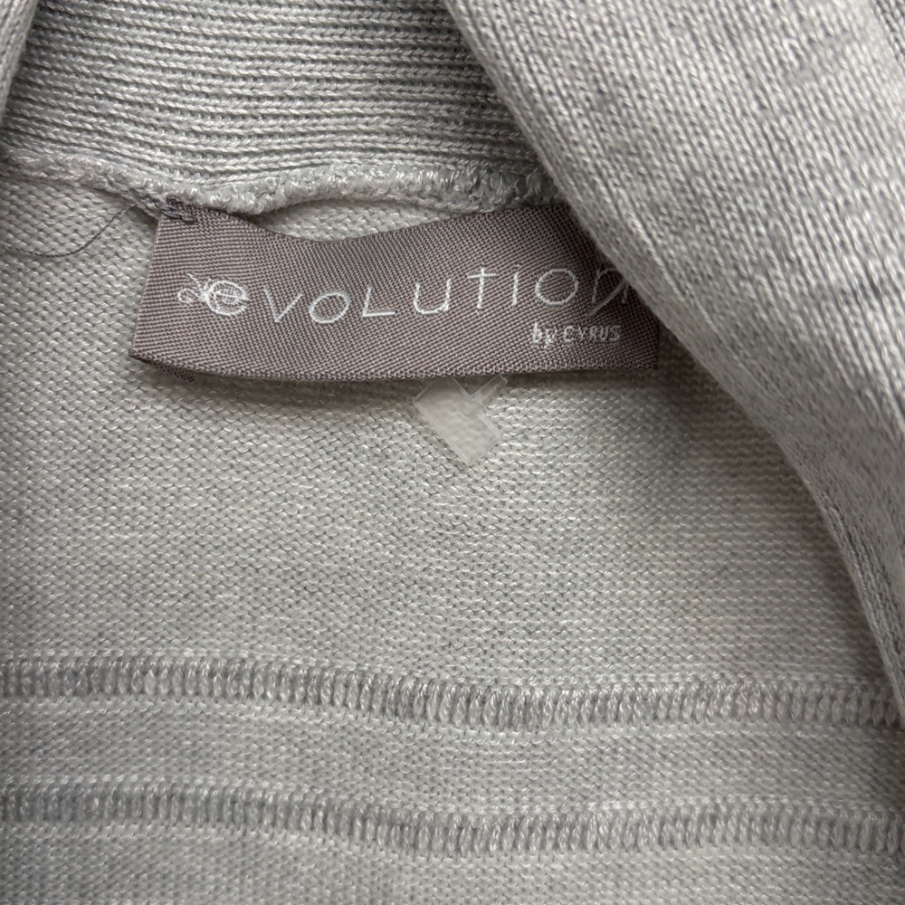 Light Gray Open Front Ribbed Cardigan - Picture 2 of 5
